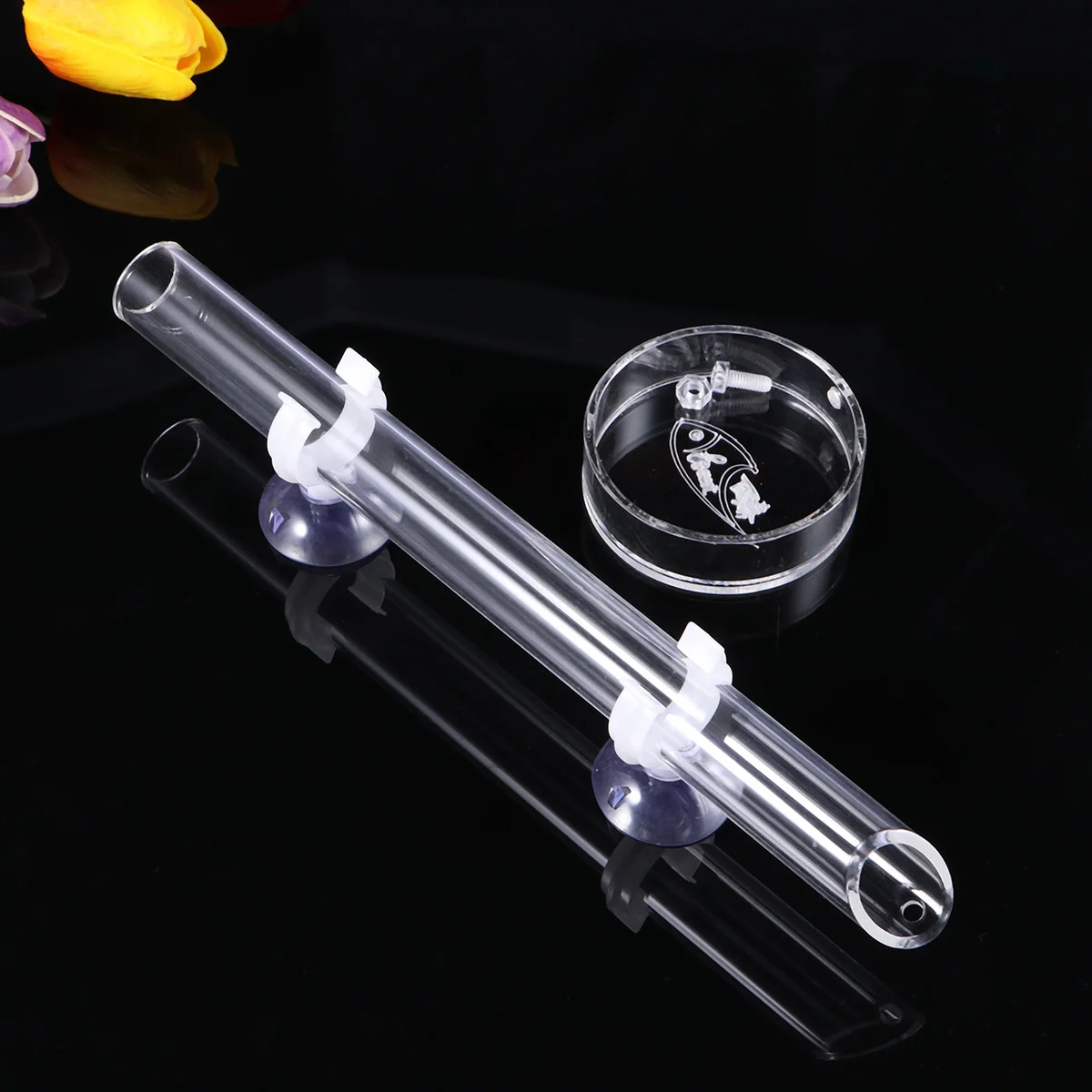 

Aquarium Feeding Tube Shrimp Feeder Ornamental Acrylic Tray Easy to Clean Clear