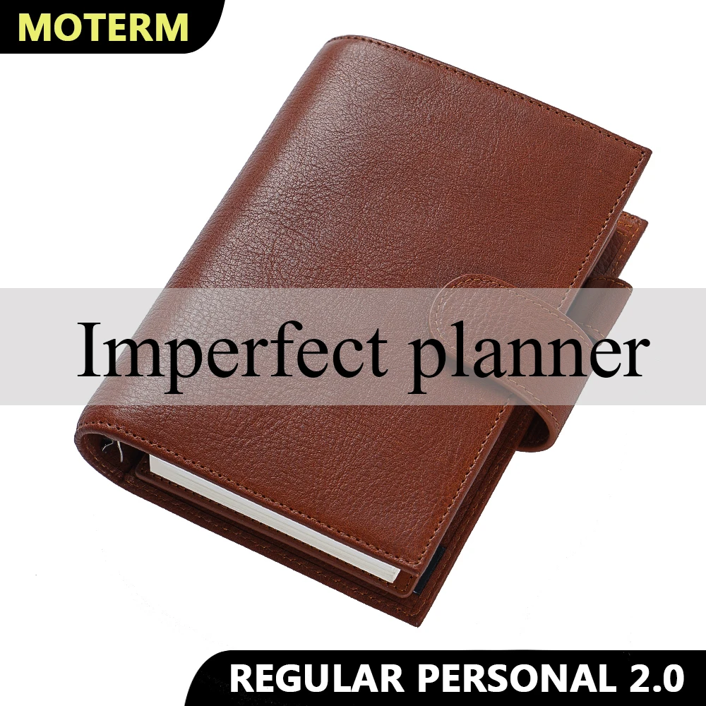 Limited Imperfect Moterm Regular 2.0 Personal Size Rings Planner Full Grain Vegetable Tanned Leather Notebook Journey Sketchbook