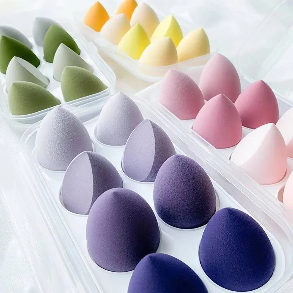 4/8 szt. Gąbeczki do makijażu Blender Beauty Egg Kosmetyczne Puszyste Gąbki do Podkładu Miękkie Gąbki do Pudru Akcesoria do Makijażu dla Kobiet Narzędzia Kosmetyczne