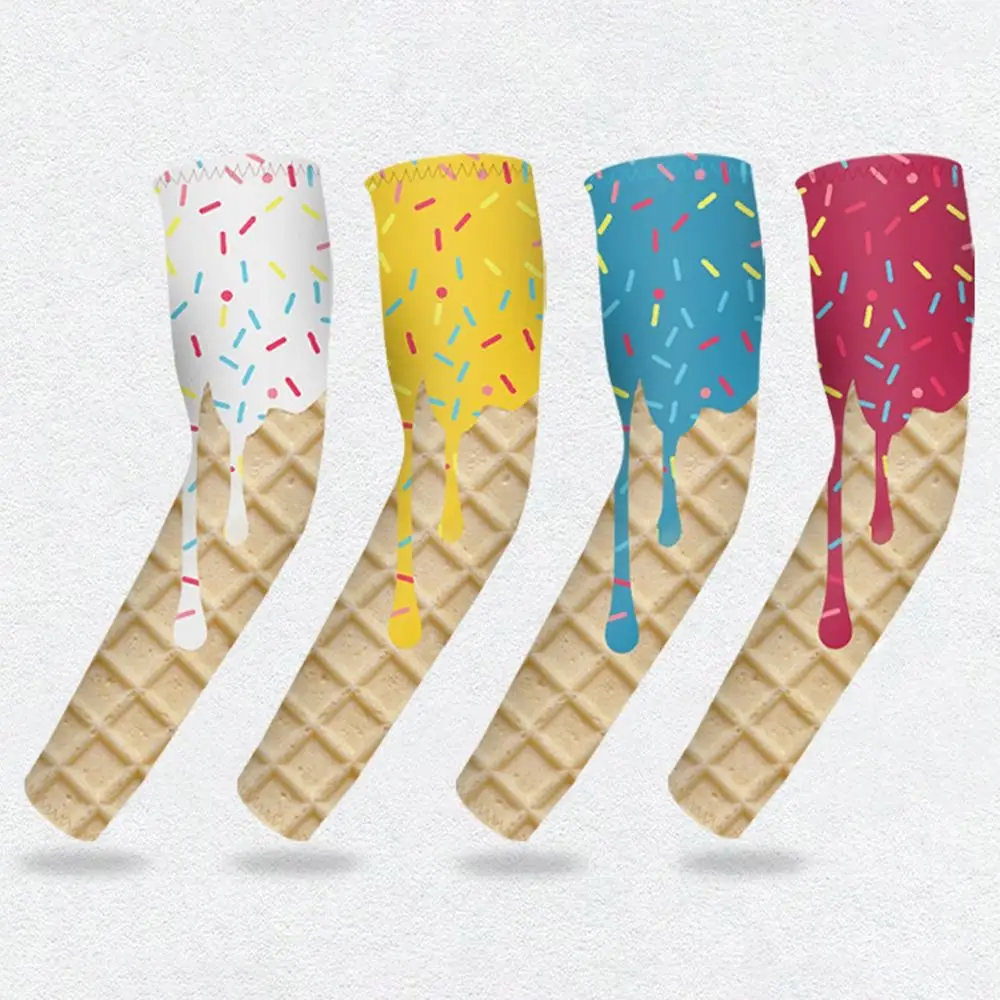 NEW Ice Cream Arm Sleeves Cooling Moisture Wicking Sun Protection Sleeves UV Protection Compression Sleeve Cycling