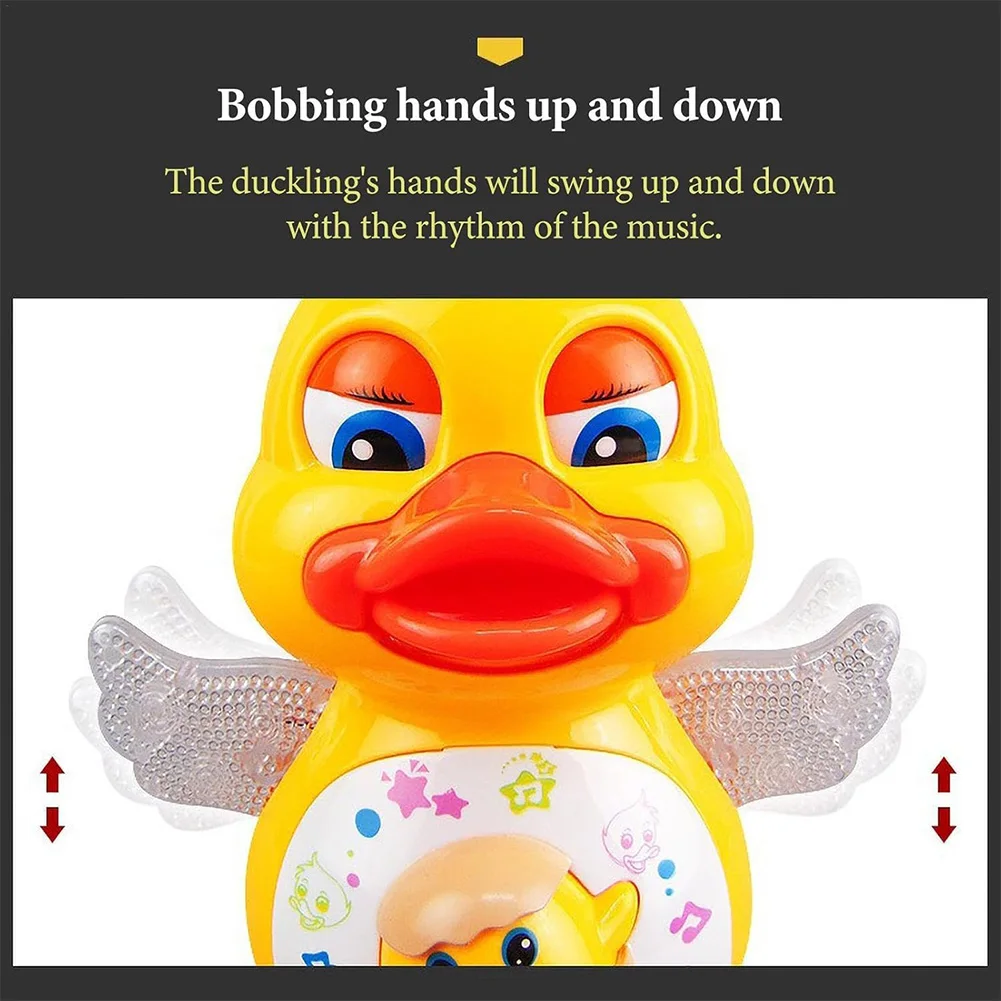 Elektrische tanzende Ente mit Musik und Lichtern, musikalisches Entenspielzeug für Babys, interaktives Baby-Entenspielzeug für Kleinkinder, Jungen und Mädchen im Alter von 1 Jahren