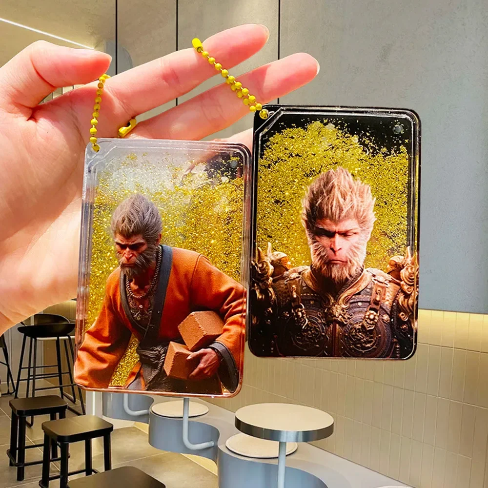 

Black Myth Wukong Flowing Sand Keychain Cartoon Bag Decoration Pendant Small Gift