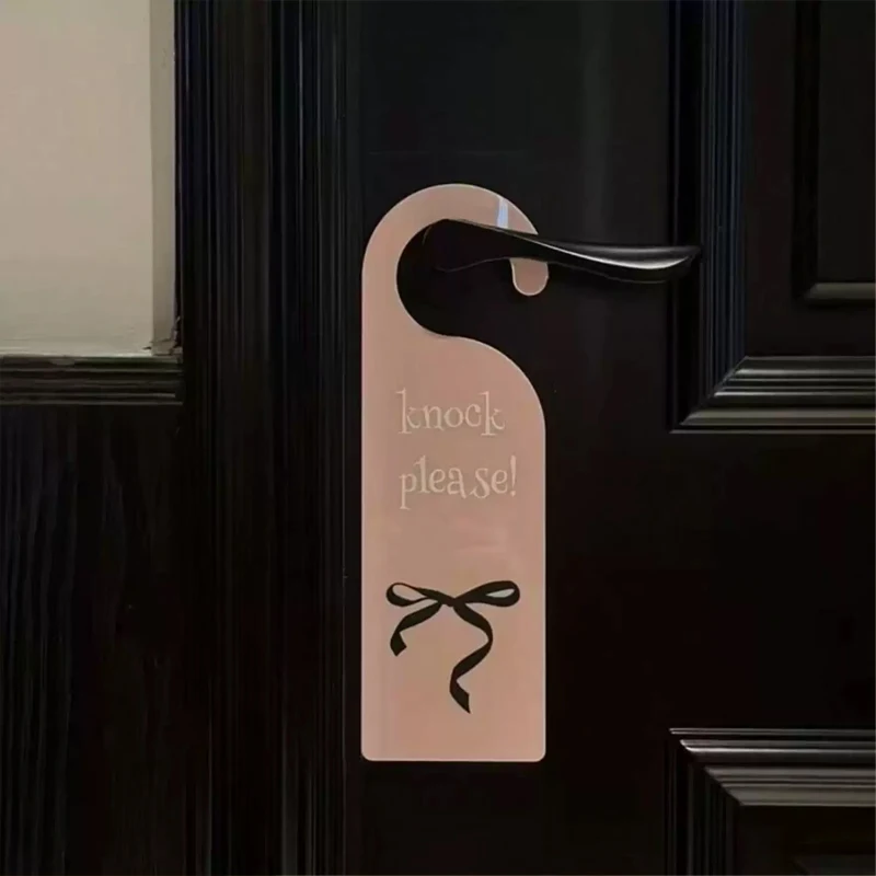 1pc Pink Bow Acrylic Hanging Sign with 