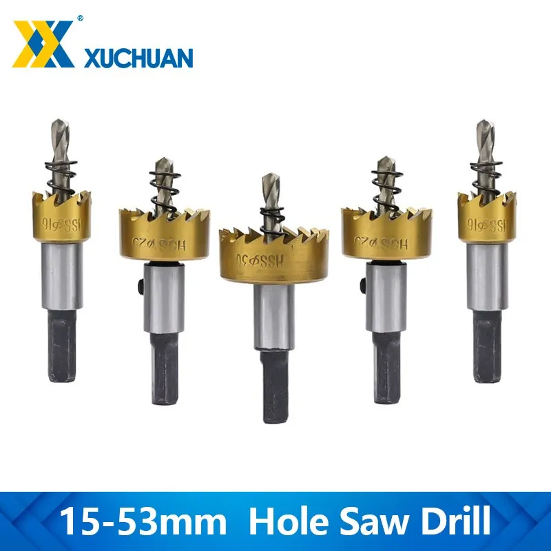 

Hole Saw Drill 15-53mm HSS Steel Hole Opener Cutter for Metal Drilling Tool TiN Coated Core Drill Bit