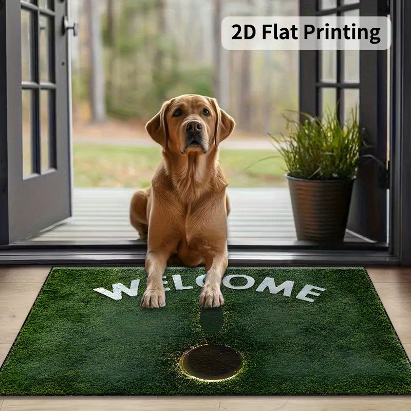 VIKAMA Golf Welcome Mat Indoor Outdoor Entrance Mat Non-Slip Dirt Resistant Bedroom Kitchen Rug Home Decor