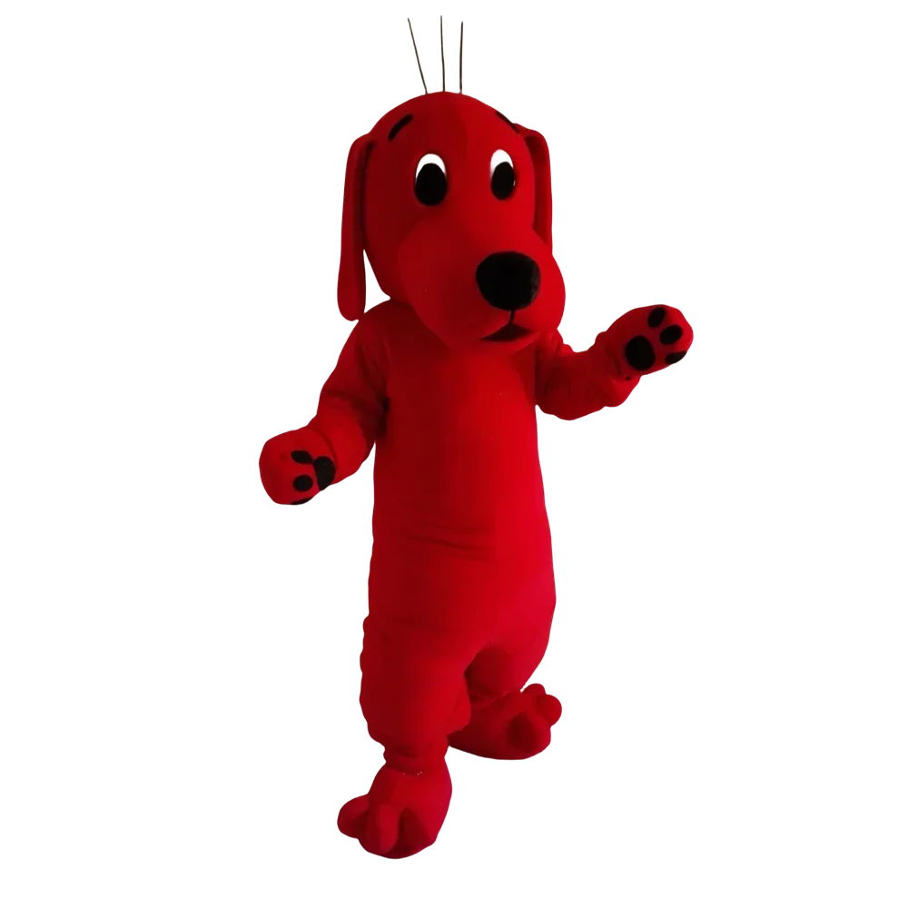 الأحمر الكلب زي التميمة مخصص بدلة فاخرة أنيمي تأثيري أطقم Mascotte فستان بتصميم حالم كرنفال الطرف