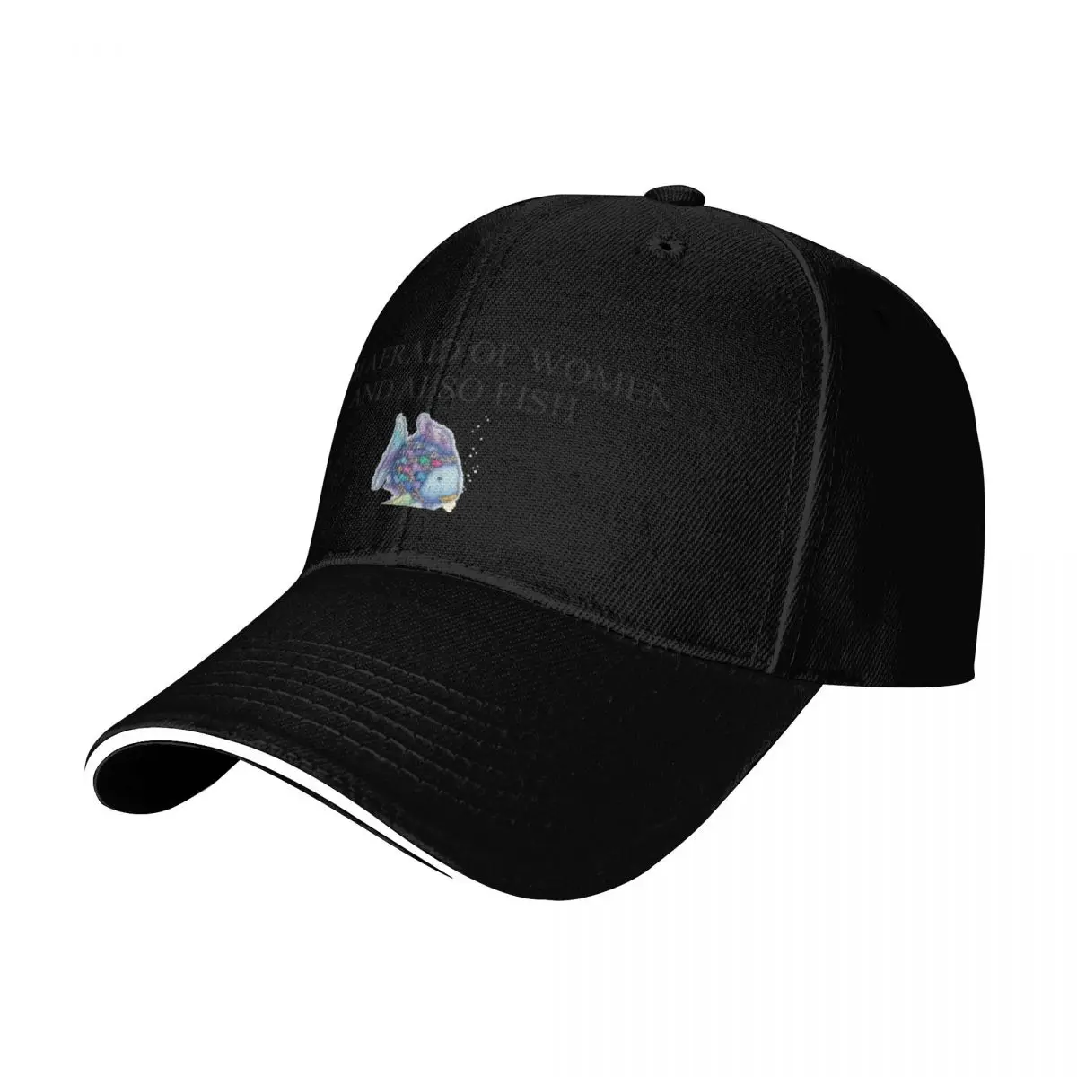 I AM AFRAID OF WOMEN AND ALSO FISH Baseball Cap Vintage Retro Embroidered Lightweight Packable Gift for Him Her