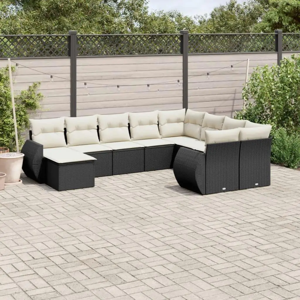 

Stylish Black and Cream White Garden Sofa Set Outdoor Furniture Comfortable Seating for Patio Balcony and Deck