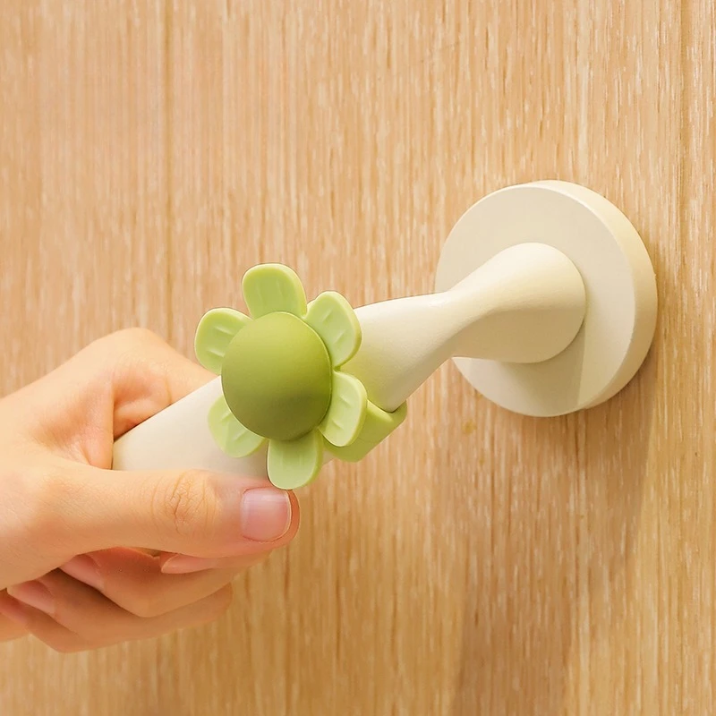 Flower Door Handle Anti-collision Sticker Silicone Entry Wall Pad Buffer Pad Anti-collision Behind Door