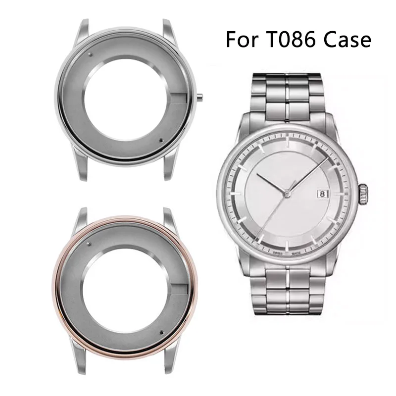 티쏘 1853용 T086 시리즈 시계 케이스, 스테인리스 스틸 케이스, 사파이어 글래스 베젤, 2824 무브먼트 시계 쉘 액세서리