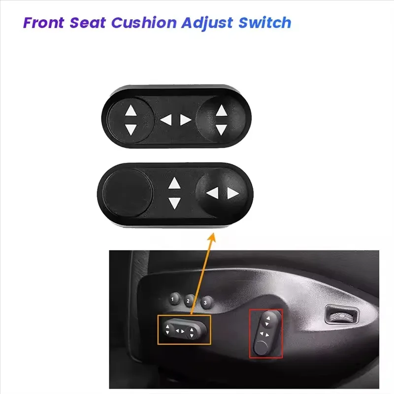 2PCS For Maserati Granturismo Quattroporte 4.2&4.7 2008-2018 Front Seat Cushion Adjust Switch Buttons Cover 980145096 980145095
