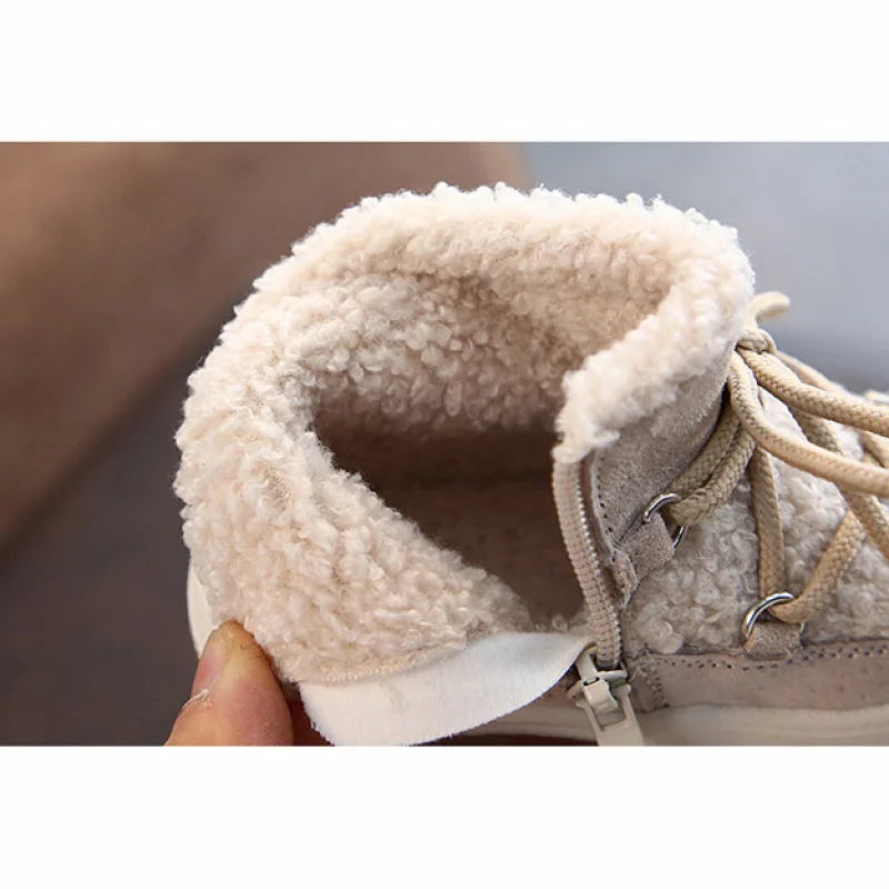 Neve crianças botas quentes menina princesa de pelúcia sapatos da criança 1-6 anos de idade meninas macio confortável casual zíper crianças botas