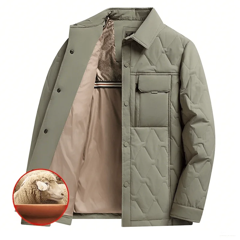 

Осень-зима 202, мужская куртка со стегаными лацканами и бриллиантами, хлопковое пальто, теплая модная повседневная мужская парка, верхняя одежда