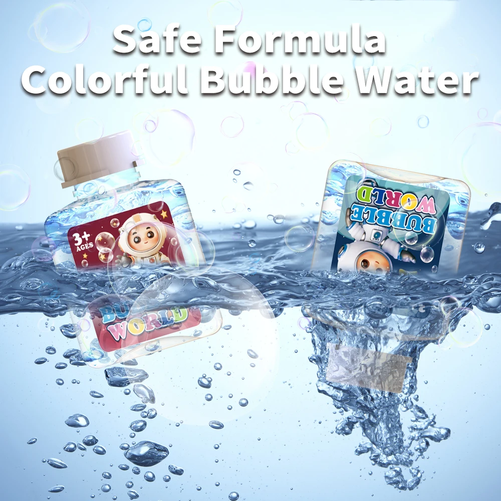 Space Astronaut 1 LED 光る 10 穴電気ギャラクシー バブル ガン、ランダムな色、ハンドヘルド、プラスチック、レッド/バーガンディ/ネイビー、液体-fr