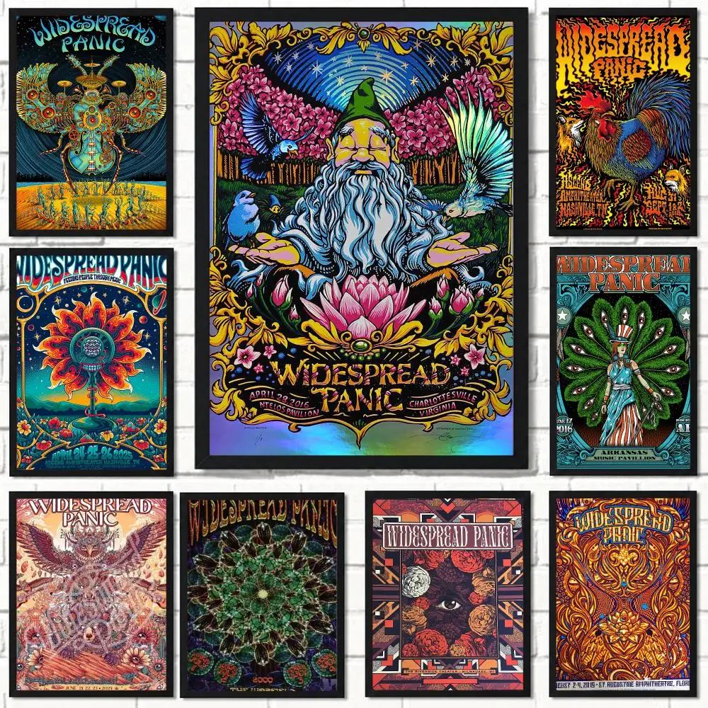 band W-Widespread Panic-C Poster Self Adhesive Wall Decor for Modern Home Cafe Office and Bar