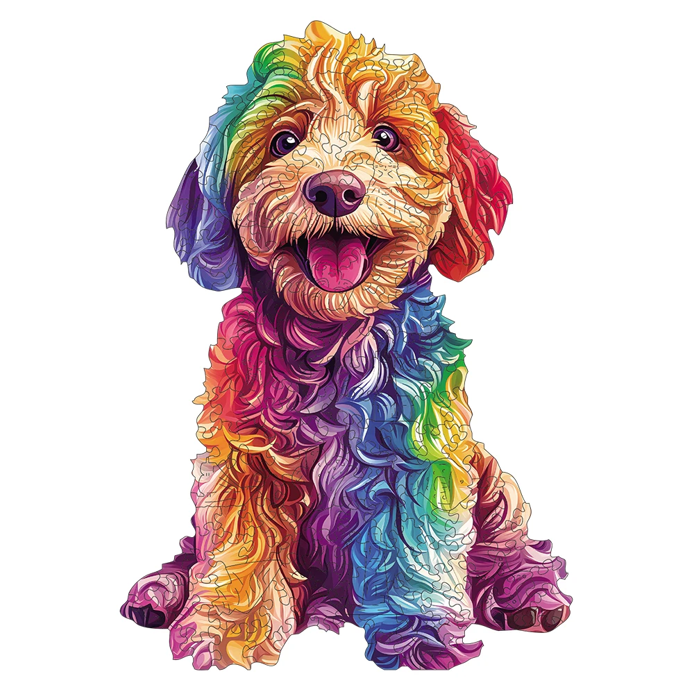 Colorful Cartoon Dog Wooden Puzzle, High Difficulty Toys Puzzle, Concentration Training For Adults, Christmas Birthday Gifts