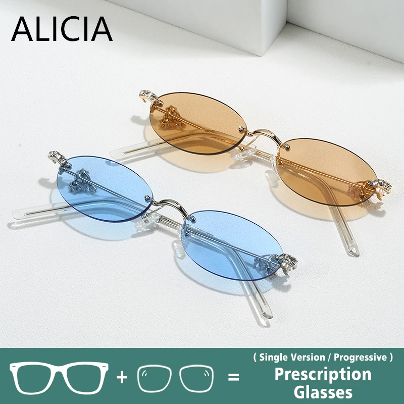 

ALICIA Women's Optical Prescription Glasses Myopia Hyperopia Progressive Astigmatism Eyewear Alloy UV Resistant Outdoor Sunglass