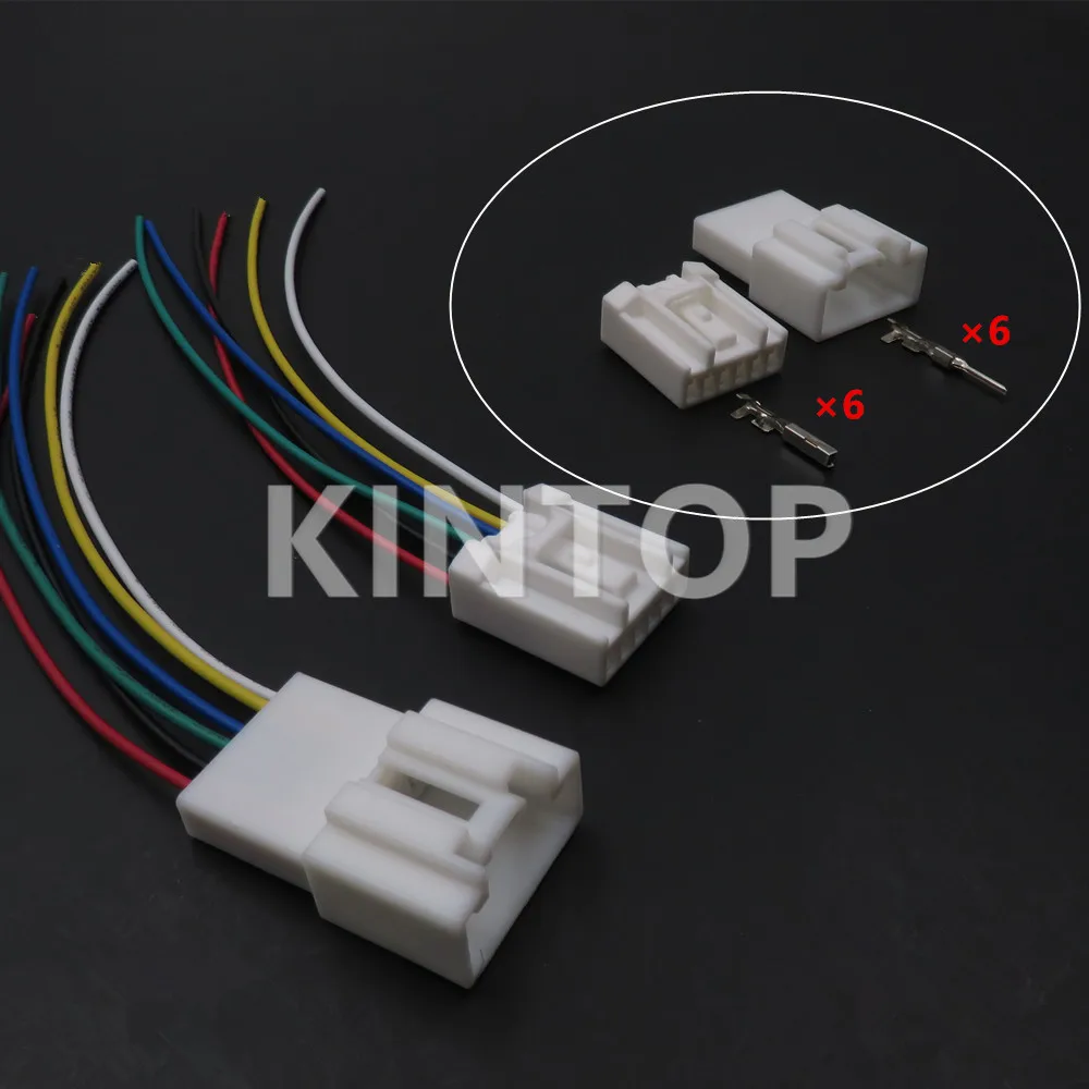 

1 комплект, 6 контактов 7183-6097, сборка переменного тока, автомобильный электронный жгут проводов, разъем датчика, автоматический разъем