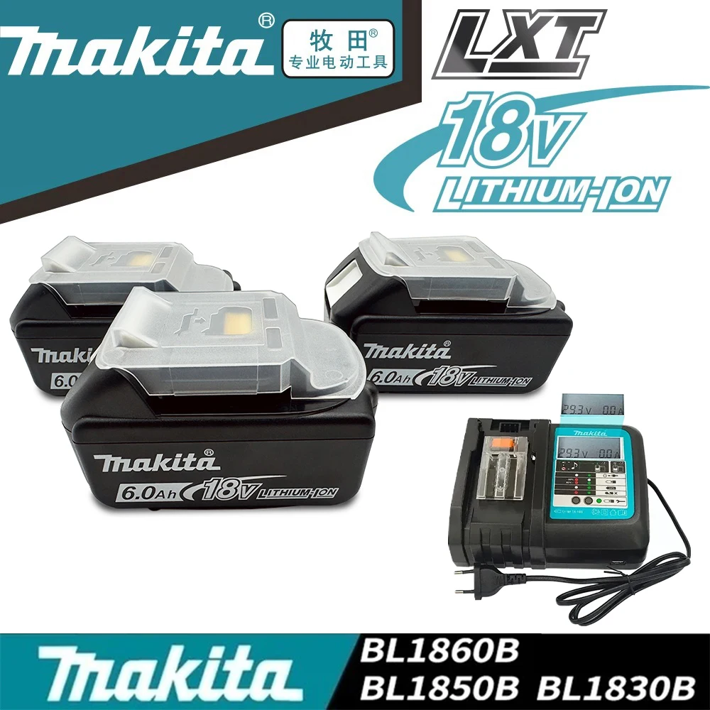 

Makita Original Lithium ion Rechargeable Battery 18V 6000mAh 18v 6.0Ah drill BL1860 BL1830 BL1850 BL1860B Replacement Battery