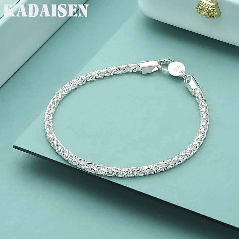 Modeschmuck, Armband aus 925er-Sterlingsilber, 6 mm, 20 cm, geeignet für Damen, Mode, Hochzeit, Party, Geschenk, Schmuck