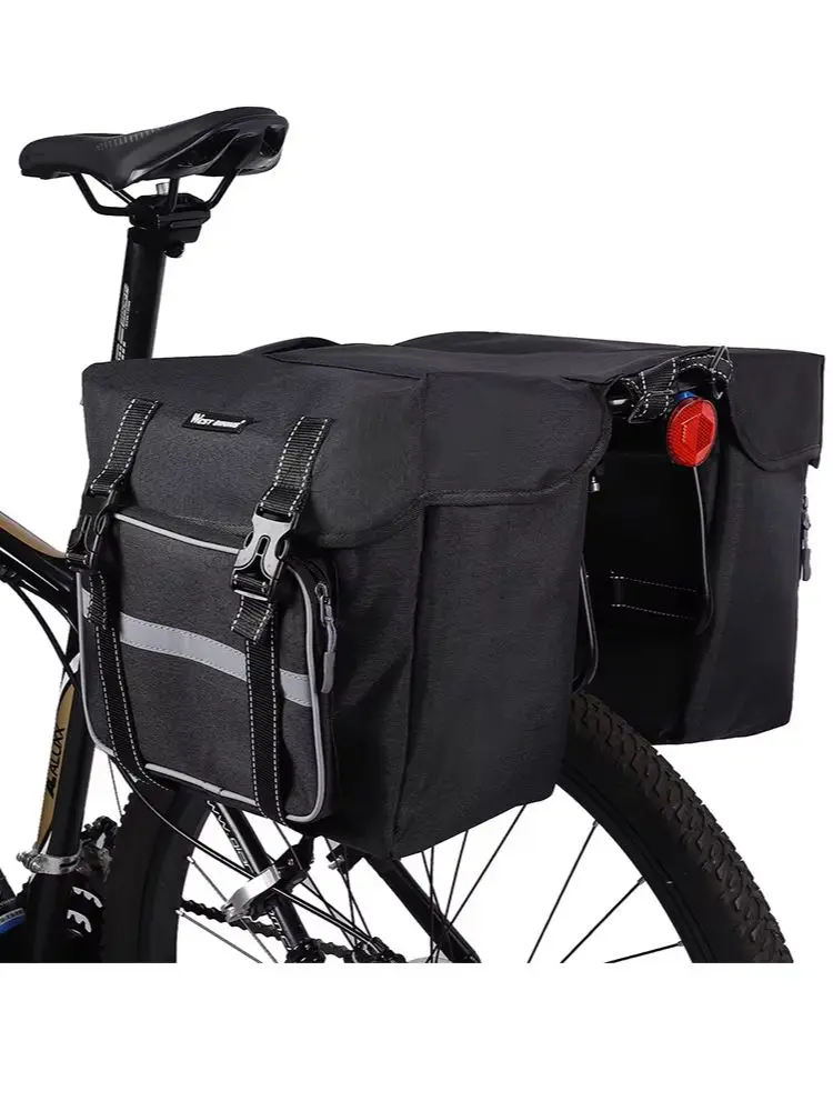 WEST BIKING Lokaler Versand Fahrrad-Gepäckträgertasche 25L Große Kapazität Outdoor-Gepäckträgertaschen Fahrrad-MTB-Rennrad-Doppeltasche mit Regenschutz