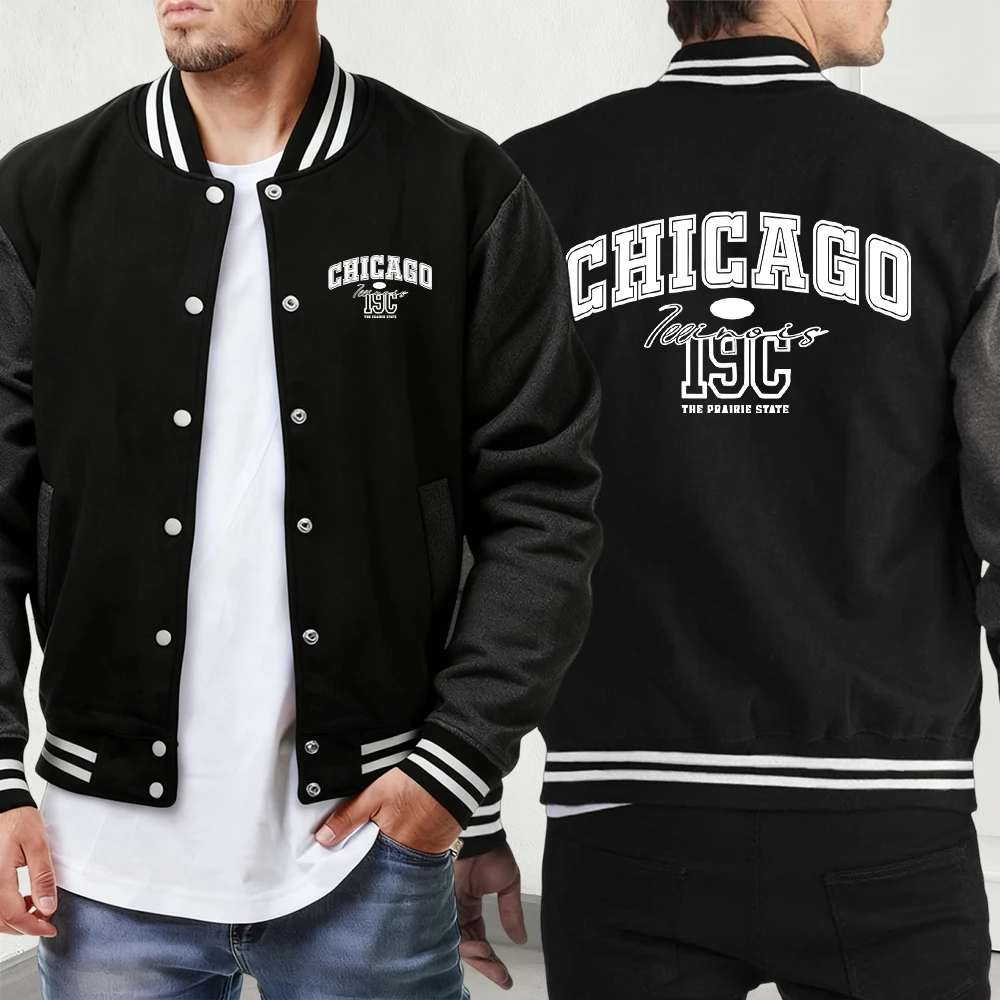 

California 1994 Printed Men'S Autumn Warm Jackets Fashion Street Menswear Classic Loose Baseball Jersey Pocket Comfortable Coat