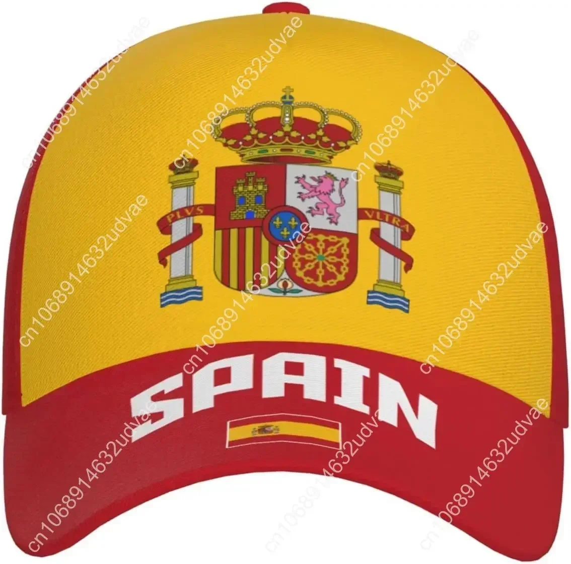 Spain Flag Cool Spanish Baseball Cap 3D Full Print Adult Unisex Adjustable Hat Soccer Patriotic Caps