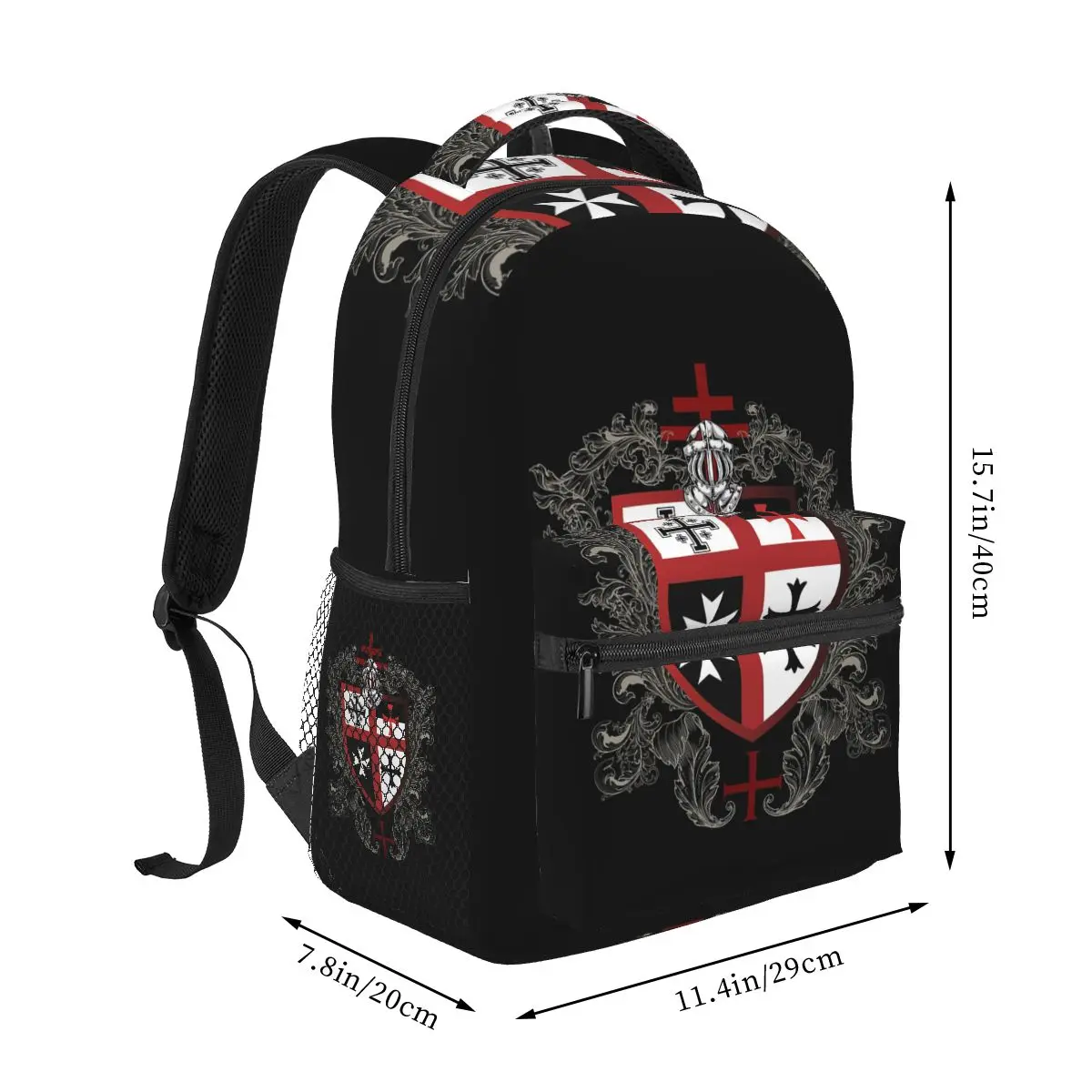 Knights Templar Cross Shield Symbol Medieval Sword Emblem Secret Order Backpack Student Boys Girls BookBag Laptop Shoulder Bags