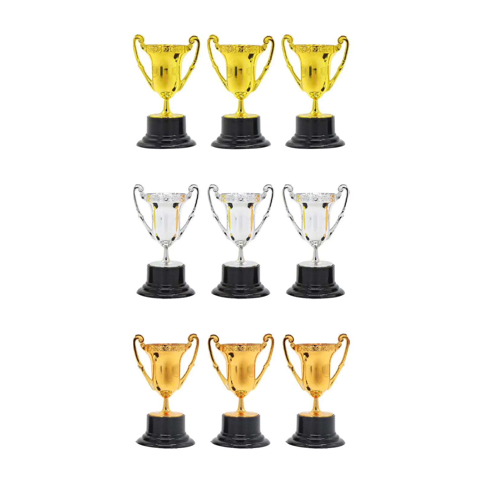 3x Kids Mini Trophies Mini Award Trophy Cups for Recognition Football Match Celebrations Classroom Rewards Sports Tournament