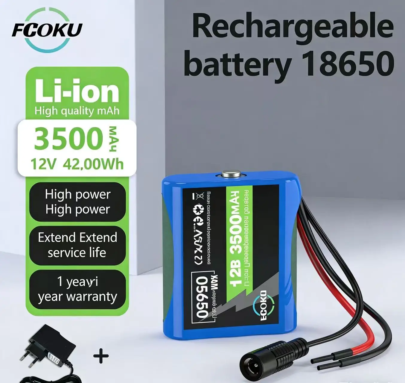 

12V 3500mAh battery 3S2P Li-ion Rechargeable batteries with BMS Lithium Battery packs Protection Board +12.6V Charger