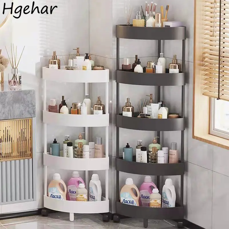 

Storage Holders Bathroom Accessories 4/5 Tier Large Capacity Multi-function Corner with Wheel Kitchen Cosmetic Organizer Rack