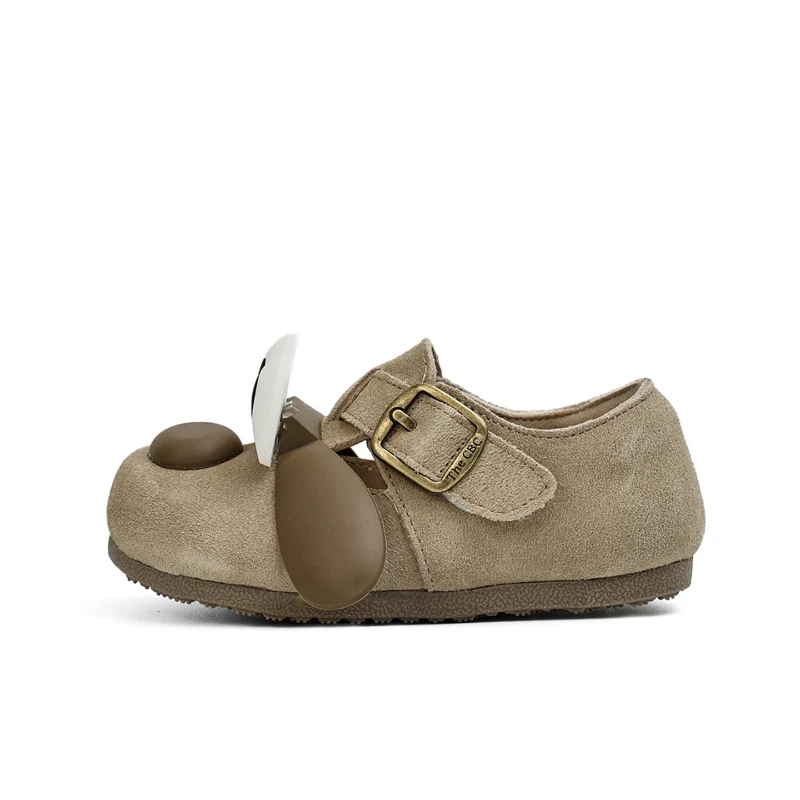 

Autumn Winter Boys and Girls Cowhide Leather Cute Cartoon Dog Non-slip Function Stable Heel Flat Shoes Children's Casual Shoes