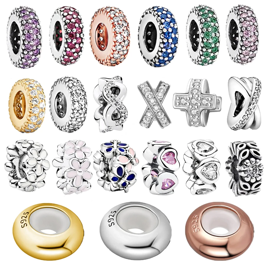 

Модное изготовление своими руками, сверкающее прозрачное, синее и позолоченное, блестящая прокладка, подвеска, подходит для оригинального серебряного браслета 925, женские ювелирные изделия