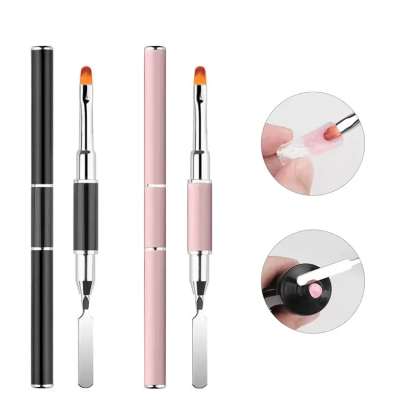 For Acrylic Nails Extension Gel New Gel Brush & Picker 2 in 1 Design Nail Brush and Spatula Gel Nail Brush Tool