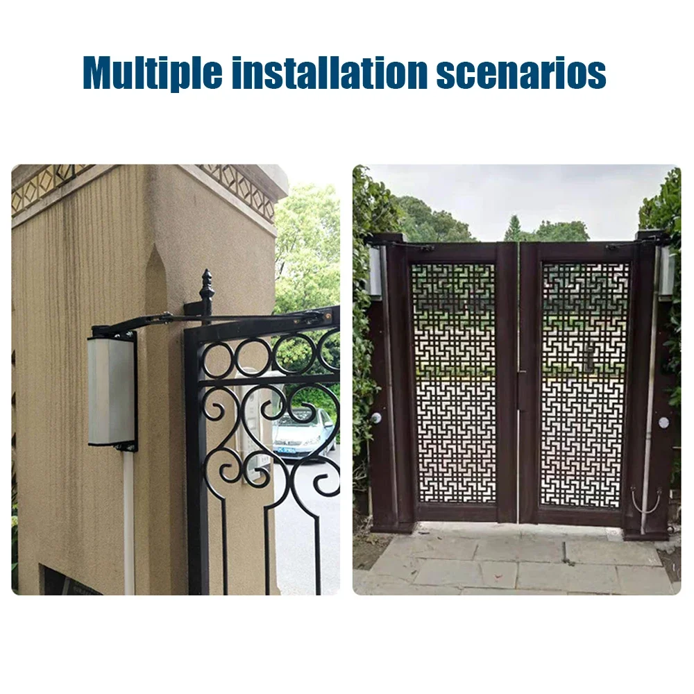 110-240V Automatic Gate Door Opener Side Mounted Rainproof Metal 90 Degree Electric Swing Door Operator Pull Arm Opening