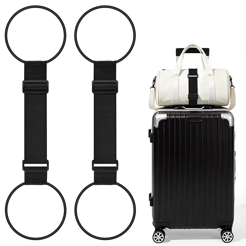 Verstellbarer elastischer Gepäckgurt mit Haken und Schlaufe zur Sicherung von Gepäck, Koffer, Taschen-Organizer, Spanngurte, Reisezubehör – Detail 1