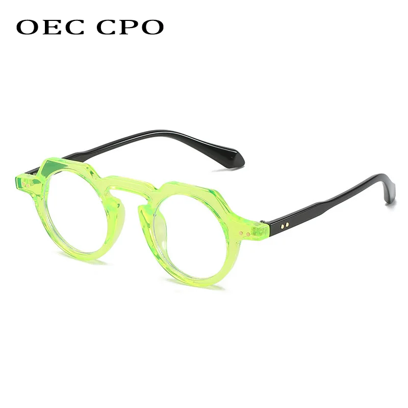 OEC CPO Classic Punk Round Sunglasses For Men Fashion Goggle Sun Glasses Women Trends Rivets Shades Eyewear Female Sport UV400