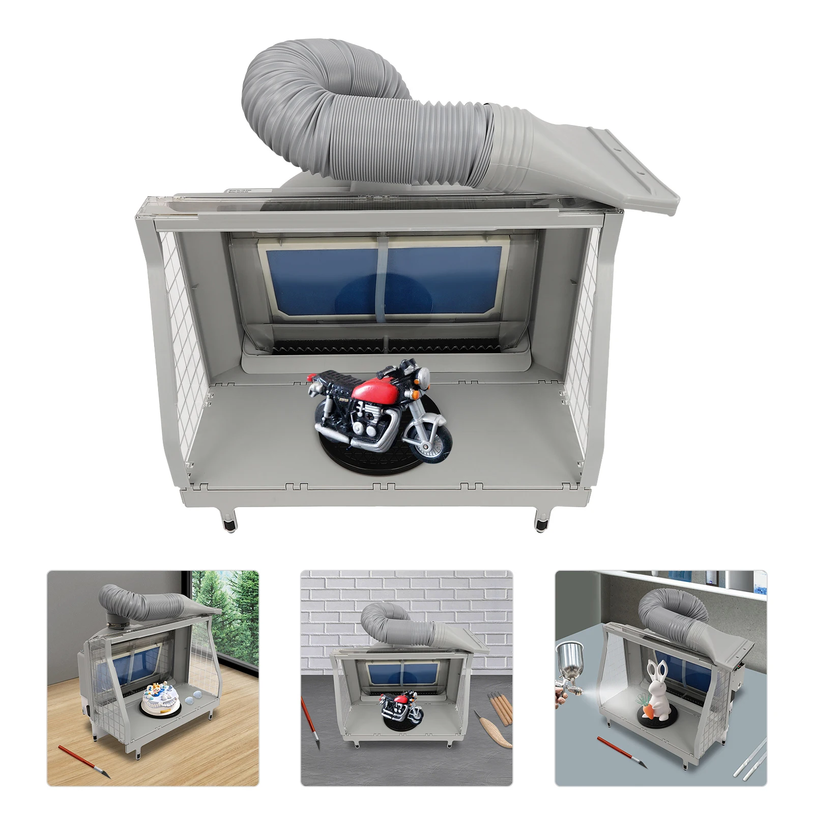 Farbspritzwerkbank, Modellmalerei, Tisch, Unterdruck, Farbspritzwasservorhang, doppelte Filtration für Modellautos, Heimwerker