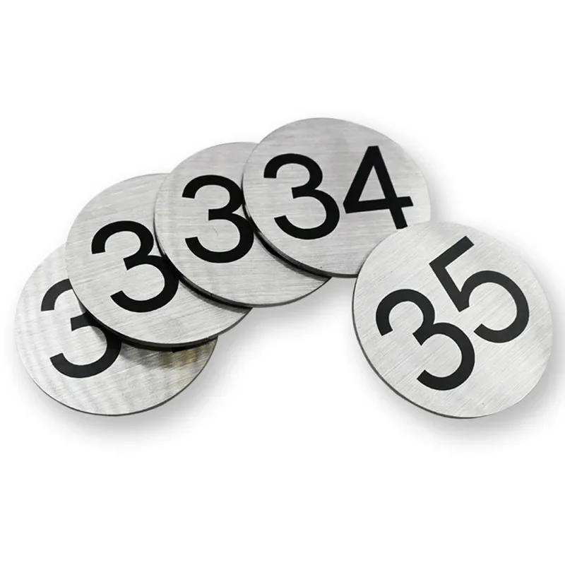 3/4/5 cm Round Stainless Steel House Number Self adhesive Numbers Address Sign #1-40 Letters Mailbox Number Digital Metal Tag