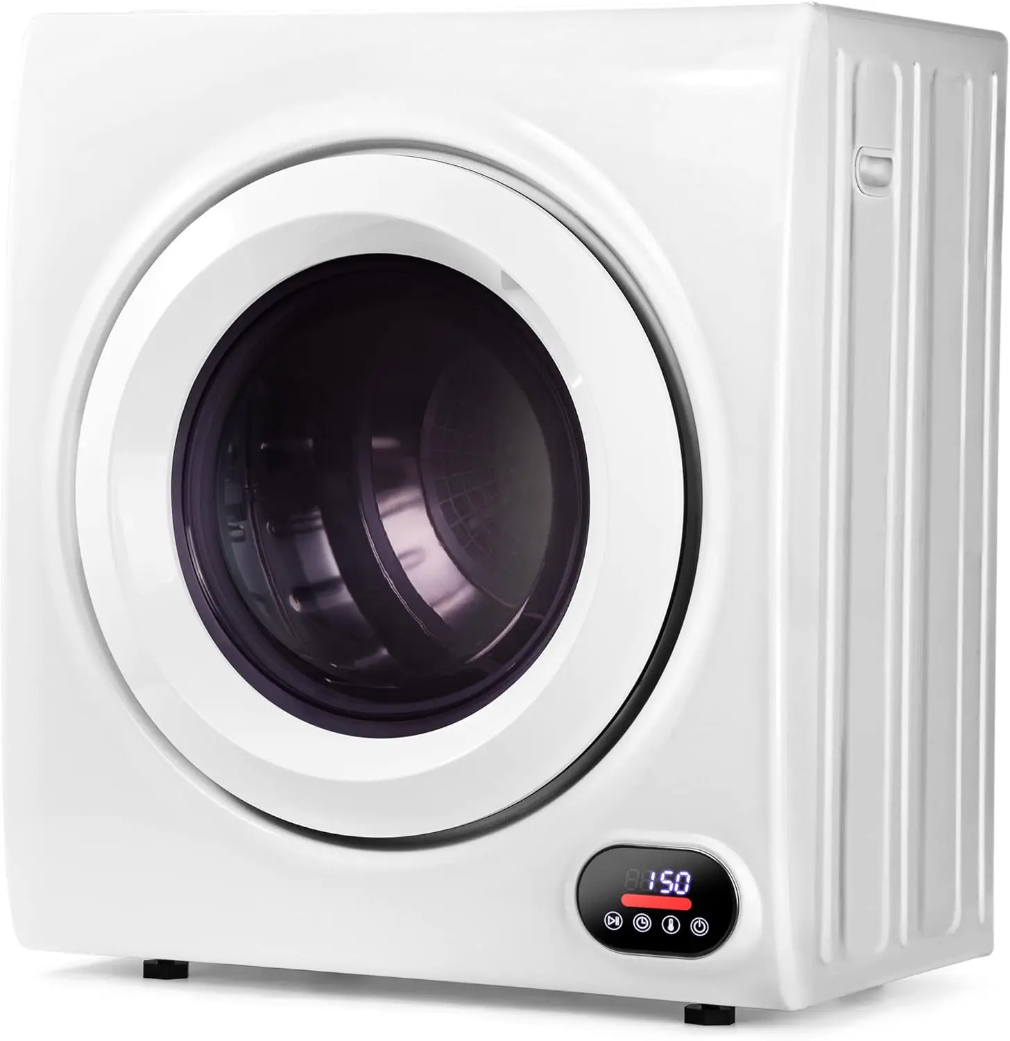 

Compact Laundry Dryer, 3.5 cu ft Front Load Stainless Steel Clothes Dryers With Exhaust Pipe, 1500W, LCD Control Panel Fo