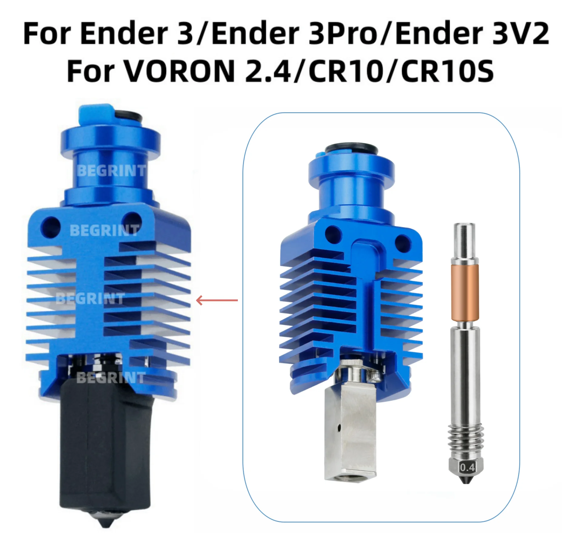 TZ-E3 3.0 Hotend Kit For Ender 3/CR10/VORON 2.4 Hight Speed Print Head Hi-End Extruder J-head Hot End For Ender3 V2