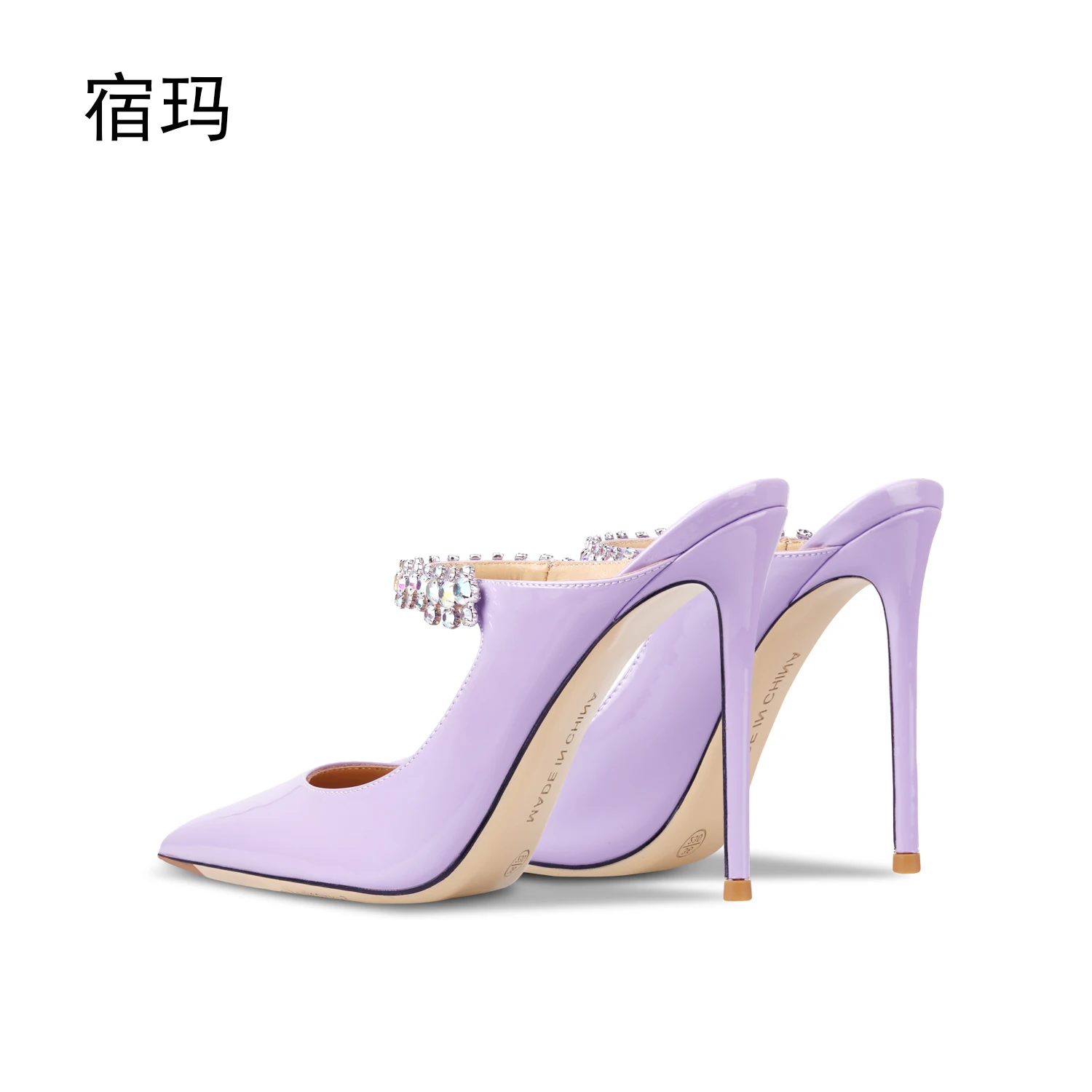 shoes woman 2024 trend Leather Heels Slippers Women High Heels Shoes Brand Fashion Crystal Pumps Pointed Toe Sexy Party Ladies