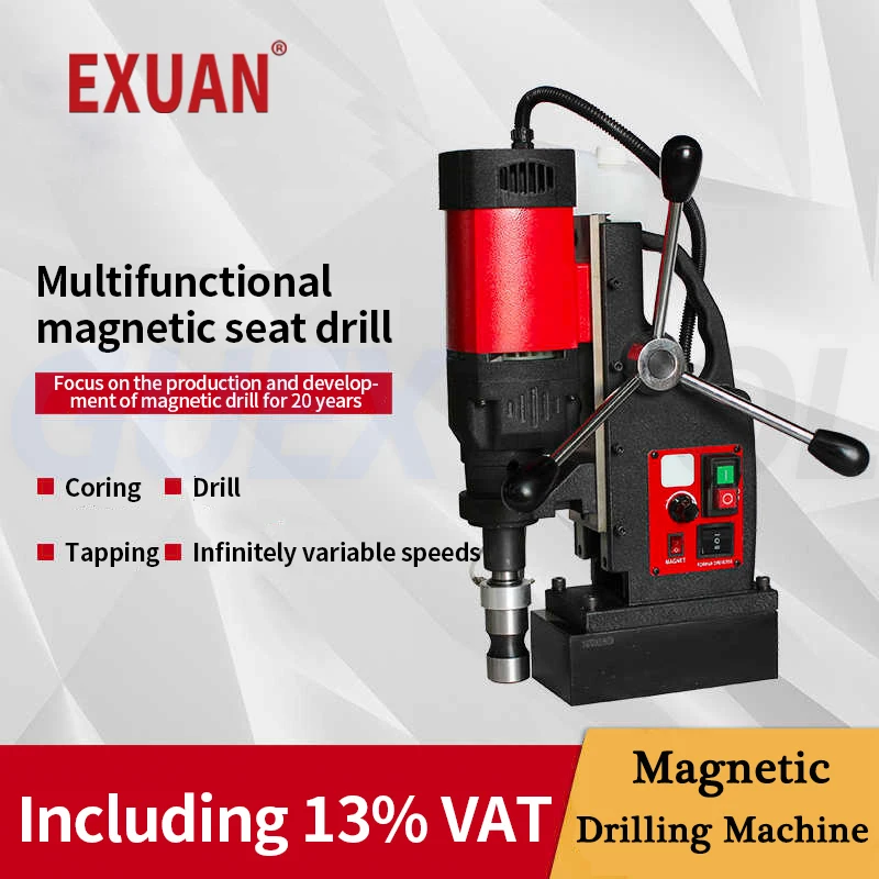 Industrial Magnetic Drilling Machine Adjustable Speed Hole Punching Machine Steel Plate Boring Machine Bench Drill Tapping Tools