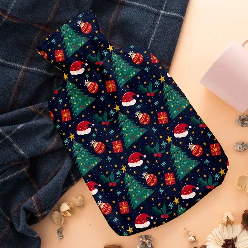 New Year's Design Patterned Cute Hot Water Bag Hand Warmer Christmas Heat Water Bottle Pack Thermophore Jug Bag For Hot Water