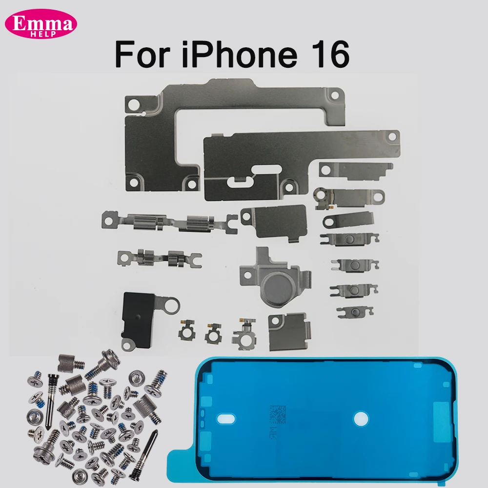 1set Full Inside Small Metal Parts Shield Plate Set Kit Holder Bracket  Full Screws Waterproof For iPhone 16 15 Pro Max Plus