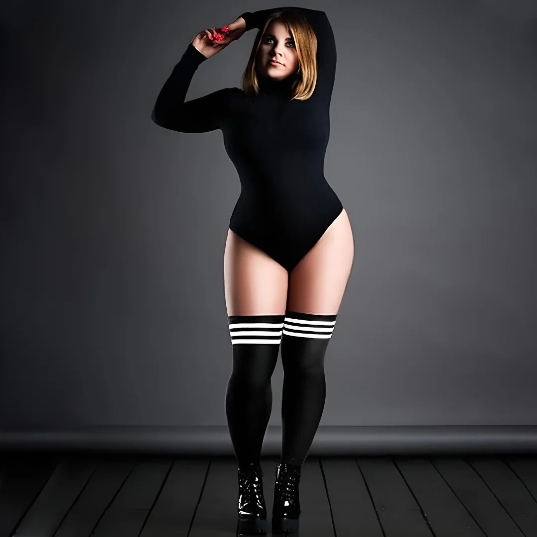 حجم كبير جوارب الفخذ العليا حتى 200 رطل مخطط فوق الركبة جوارب طويلة التمهيد عالية جوارب أنبوبية تدفئة الساق للتأثيري والمارس الرياضية