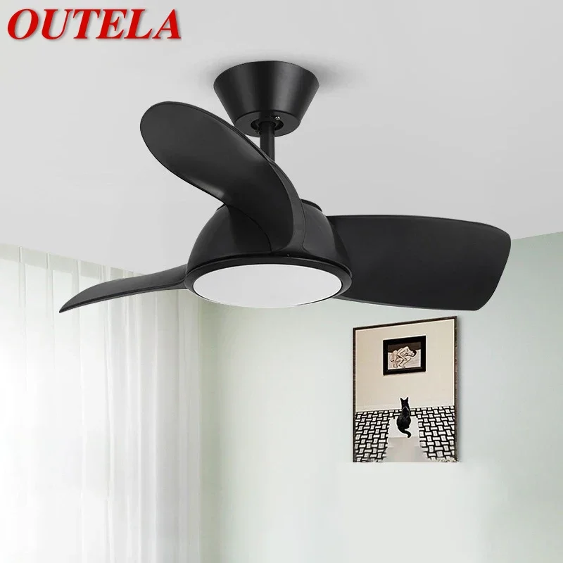 

OUTELA Nordic LED Fan Light Modern Minimalism Restaurant Living Room Study Ceiling Fan Light Remote Electric Fan Light