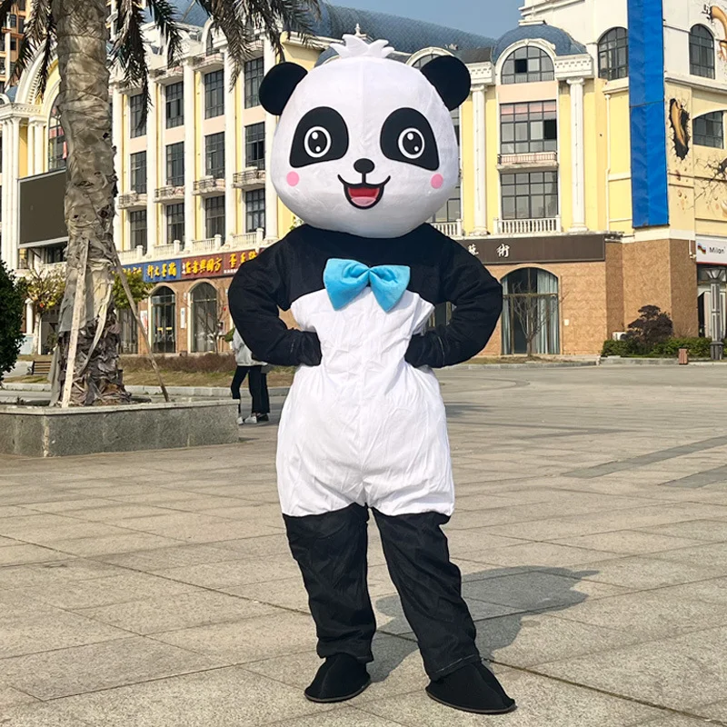 2024 Festival Party Celebration Cute Plush Chinese Panda Mascot Costume Funny Panda Adult Walking Cosplay Dressing Set