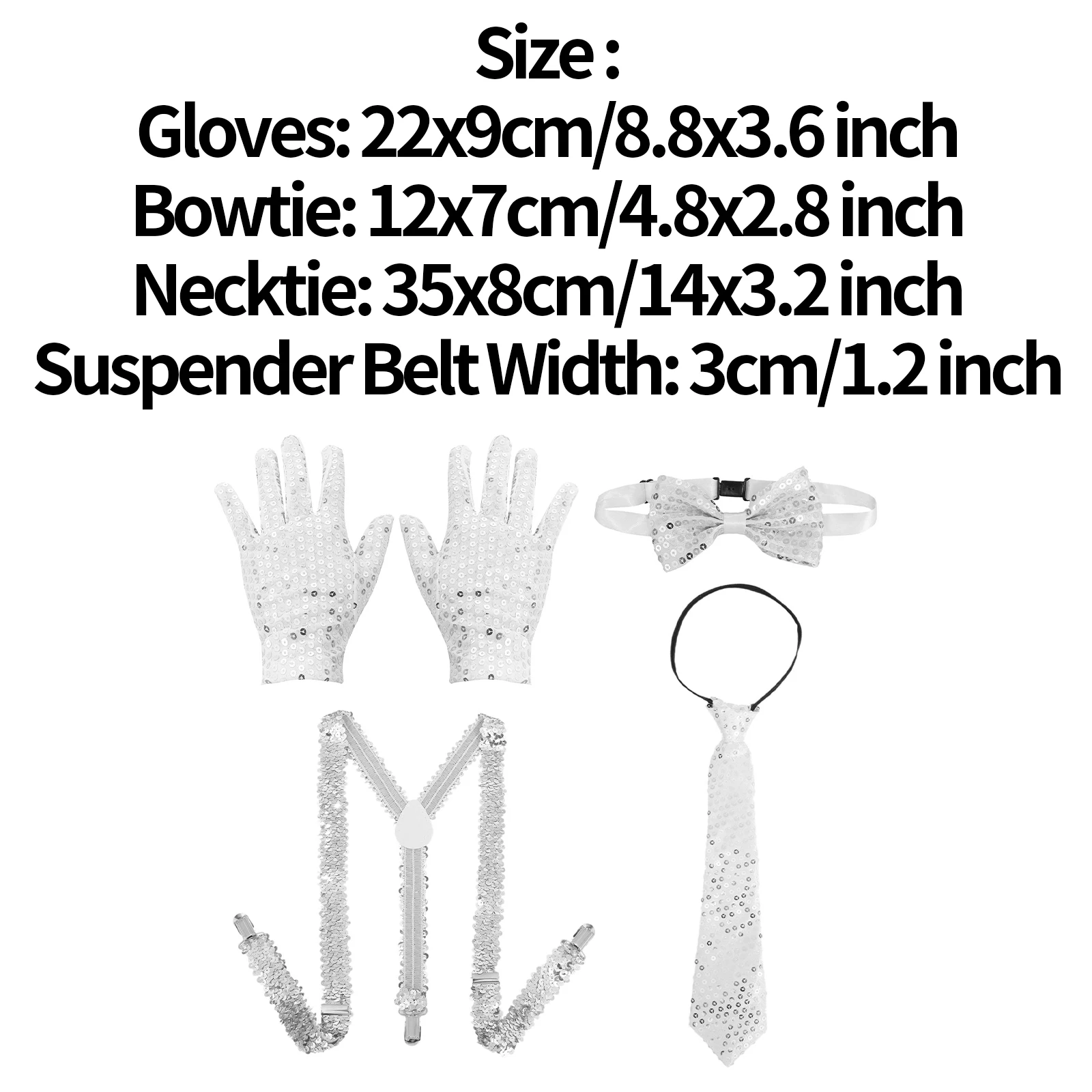 레트로 디스코 싱어 샤이니 스팽글 코스튬 액세서리, 페도라 모자 보타이 장갑 및 Y백 멜빵 세트, 재즈 힙합 댄스웨어