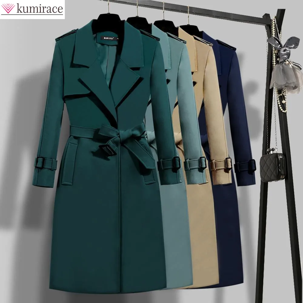 2022 Spring New Women's Windbreaker Fashion Leisure Overcoat Female Retro Jackets and Loose Trench Coat Are Popular in Korea